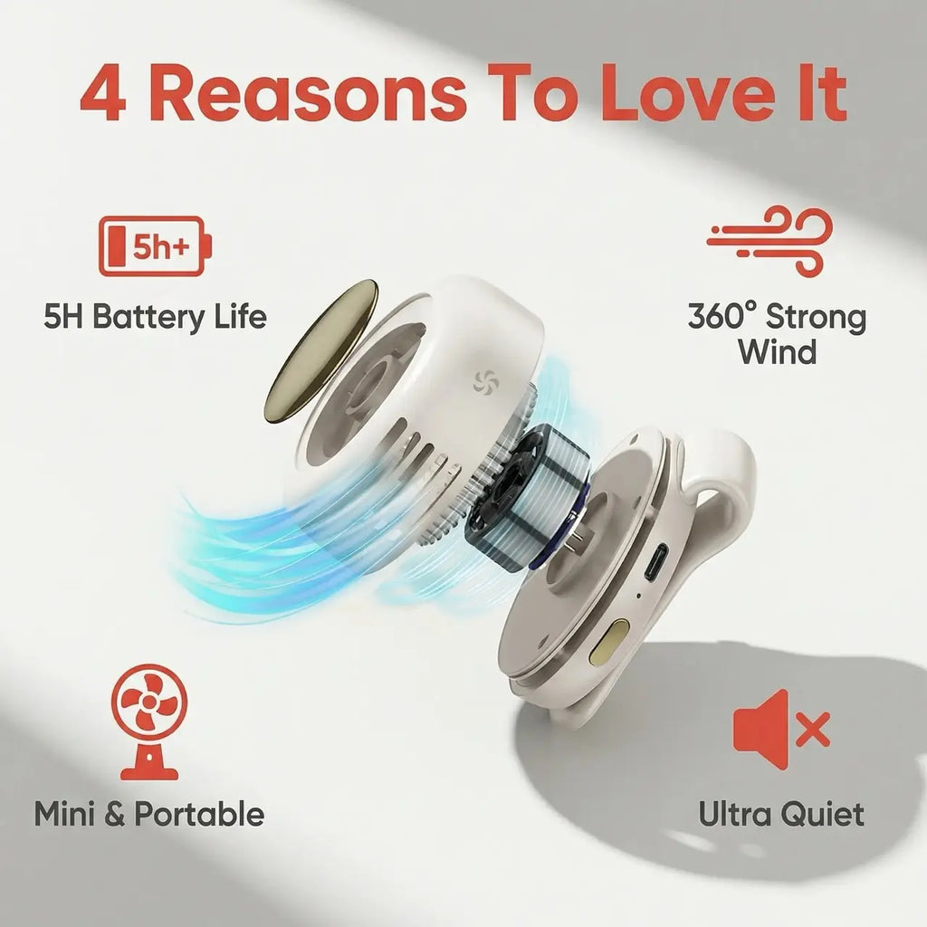 Experience Ultimate Comfort with the Westdeer Portable Silent Mini Bladeless Electric Fan - Your Perfect Travel Companion!