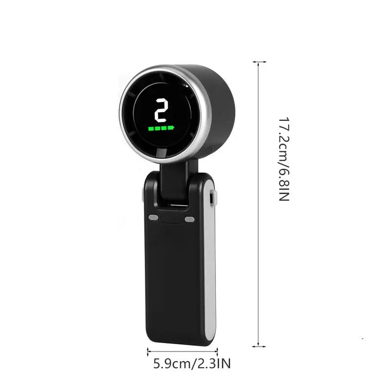 Ultimate Portable Handheld Turbo Fan - 5 Speed, 4000mAh Battery, 10 Hour Runtime, 3-in-1 Rechargeable Cooling Fan for Outdoor Adventures & Travel - Perfect Father's Day Gift!
