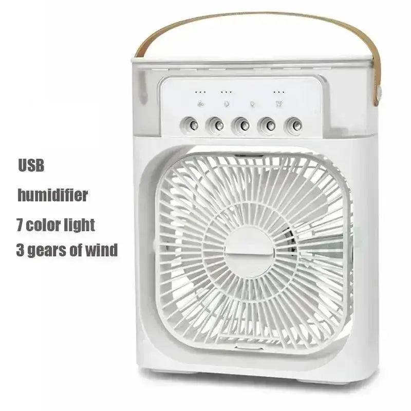 3-in-1 Portable Mini Air Cooler Fan with LED Night Light & Humidifier - Perfect for Home & Office